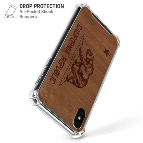 California Wood Flag iPhone XS Max Clear Case